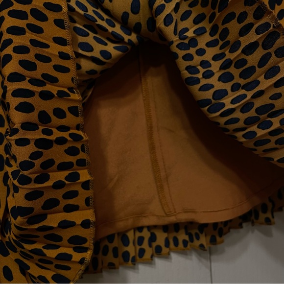 J.Crew pleased skirt mustard black polka dots size 00 - Picture 9 of 10